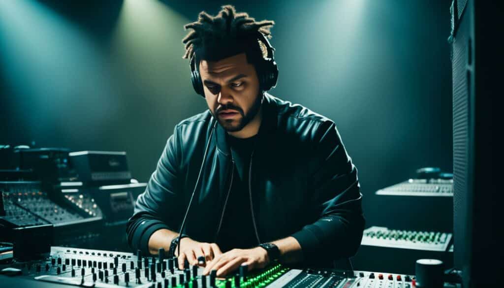 The Weeknd in the studio